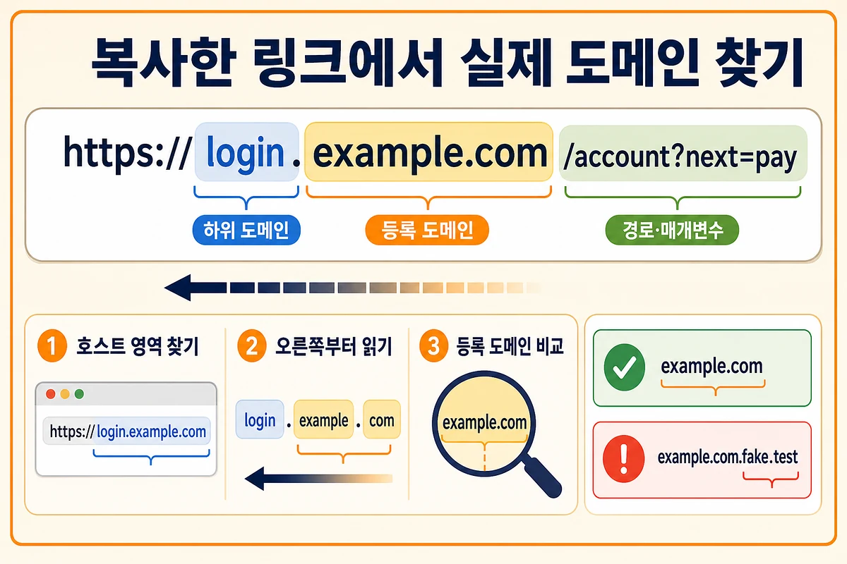 복사한 링크의 하위 도메인과 등록 도메인 구별 방법