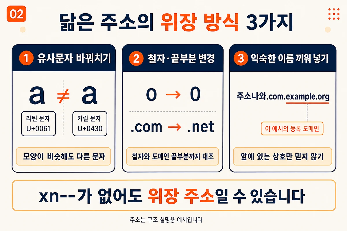 라틴 a와 키릴 а의 차이, 철자와 접미사 변경, 하위 도메인에 이름을 끼워 넣는 예시